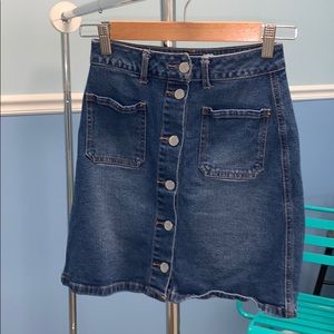 Button Down Jean Skirt